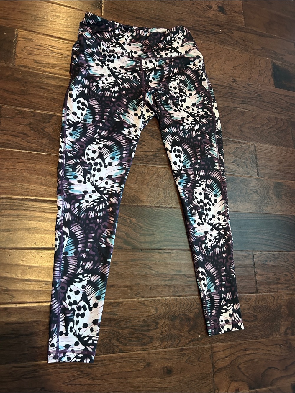 Zelos Purple Floral-Print Active Leggings